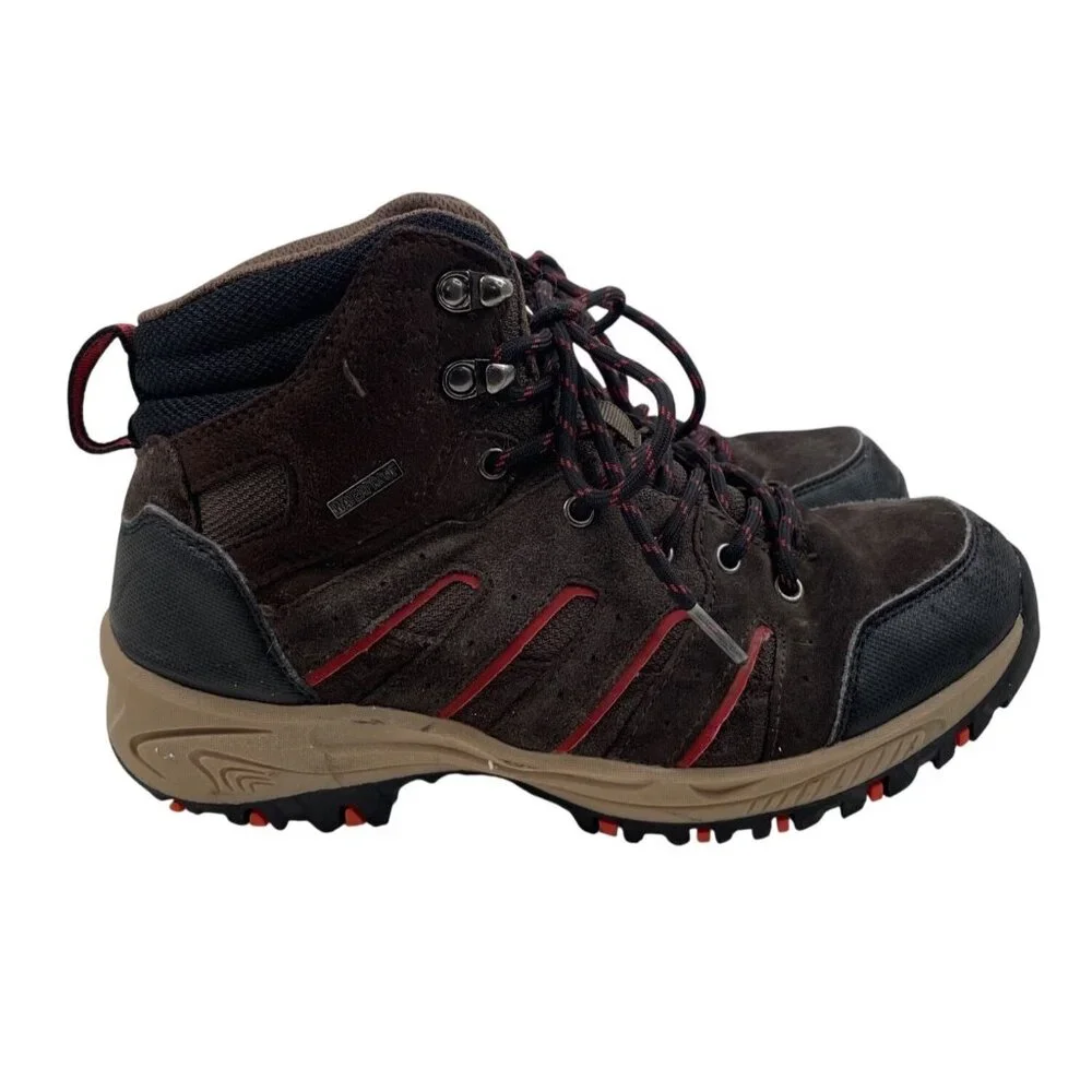 Denali Mens Waterproof Hiking Boots Brown/Black/Red Size 7 Outdoor Trail Shoes - Picture 2 of 14